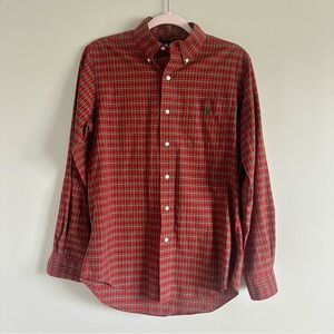 Ralph Lauren Red Green Plaid Men's Size S Shirt, Christmas Work Party, Holiday